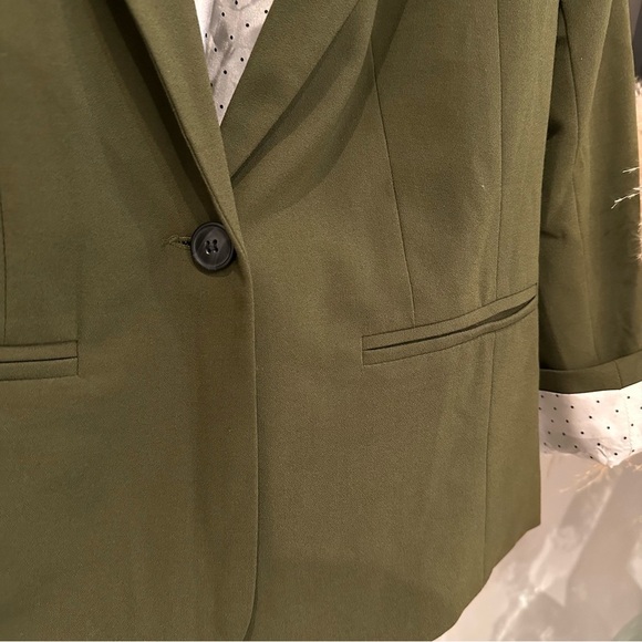 Kensie Crepe Green Women's Blazer Suit Jacket Medium - Picture 3 of 7